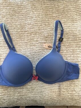Victoria Secret Light Blue Padded lift Bra with Pink Accent